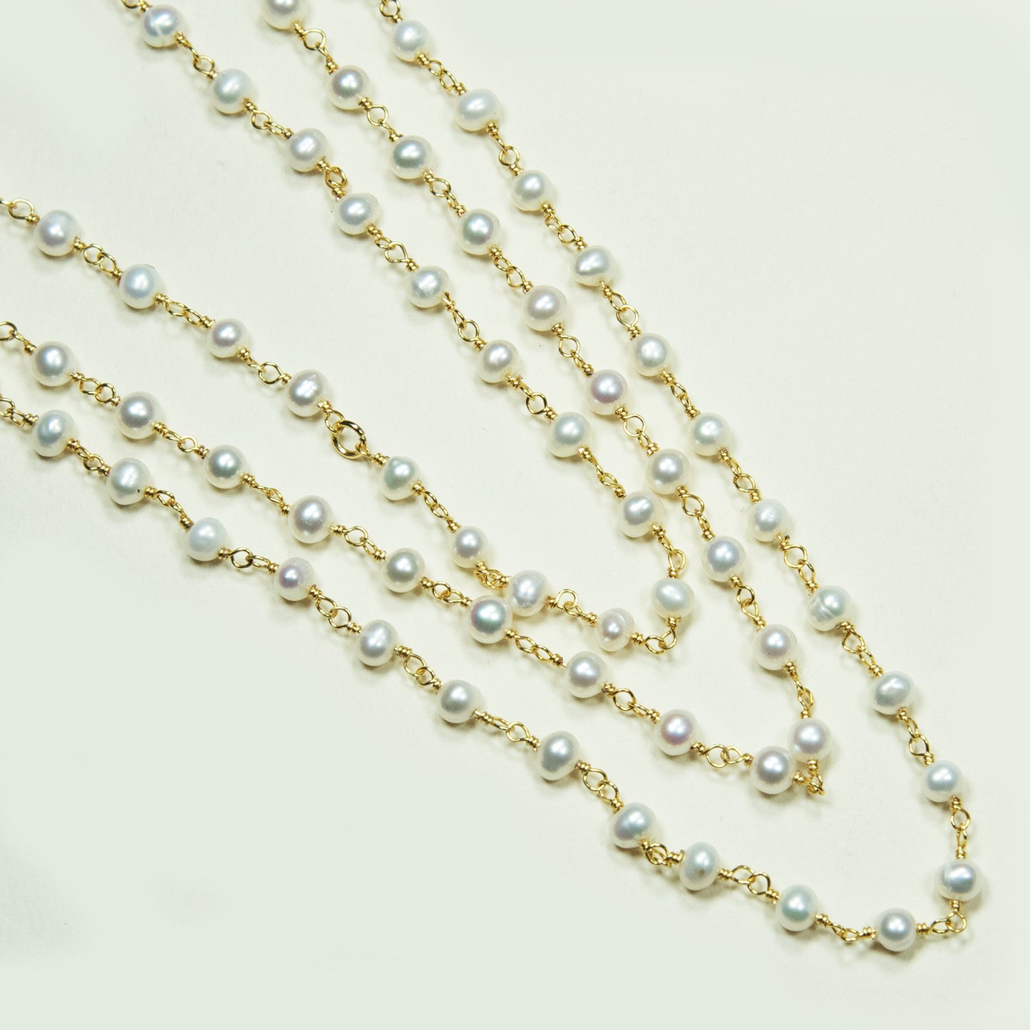 Collar Entorchado Perlas Enchape