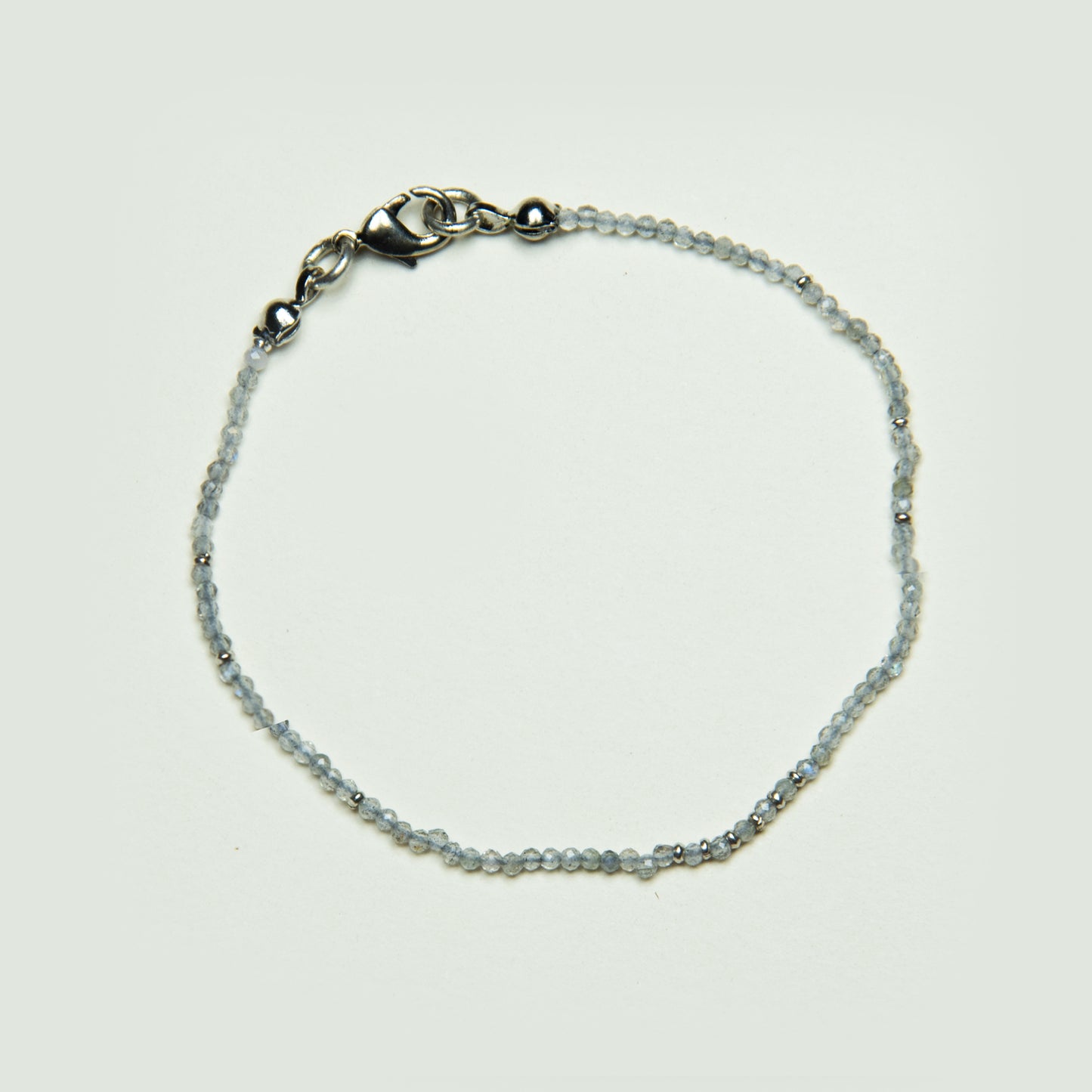 Pulsera Piedras Naturales Chicas con Mostacillas Plata