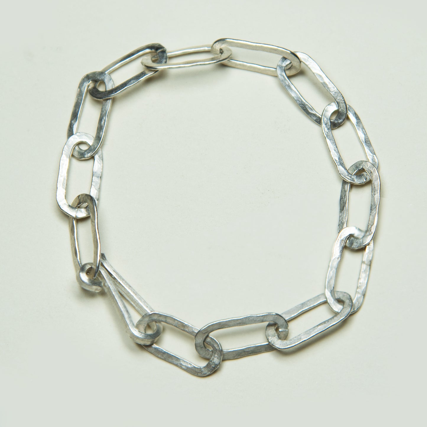 Pulsera Eslabones Machacados Plata