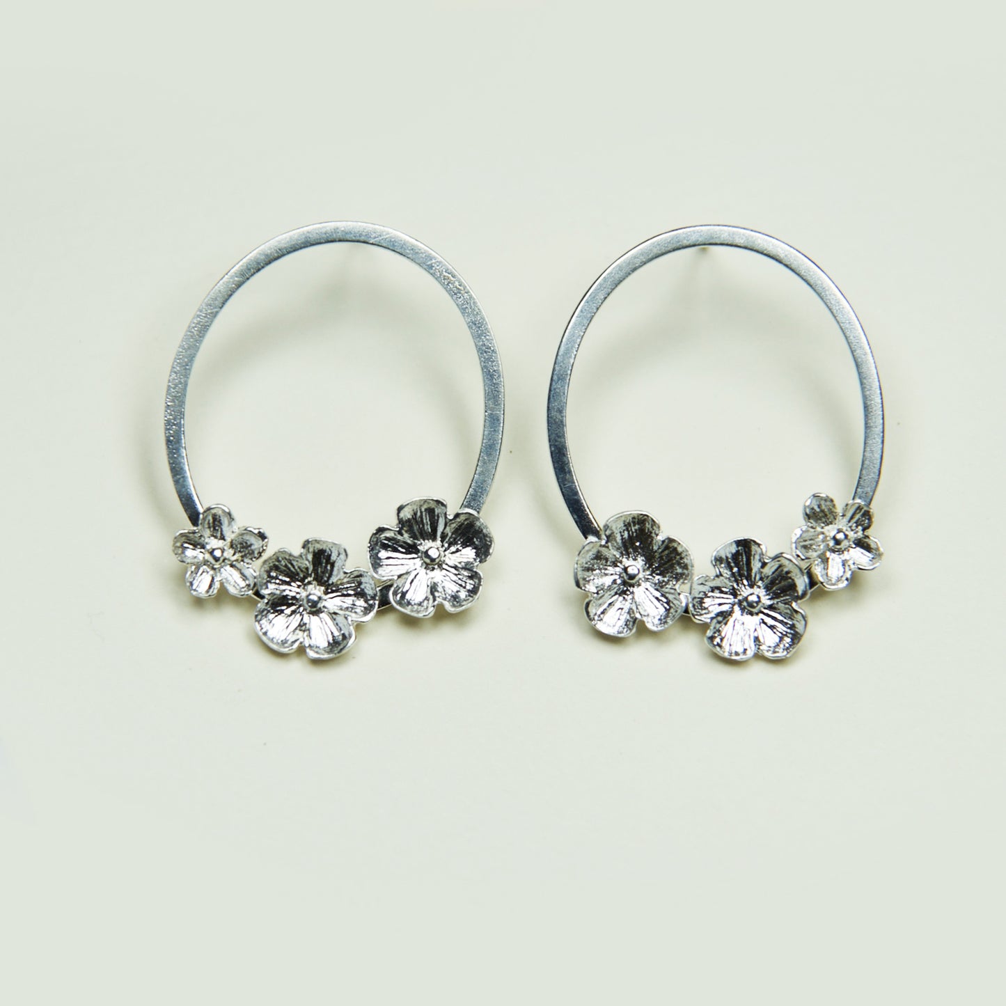 Aro 3 Flores Plata
