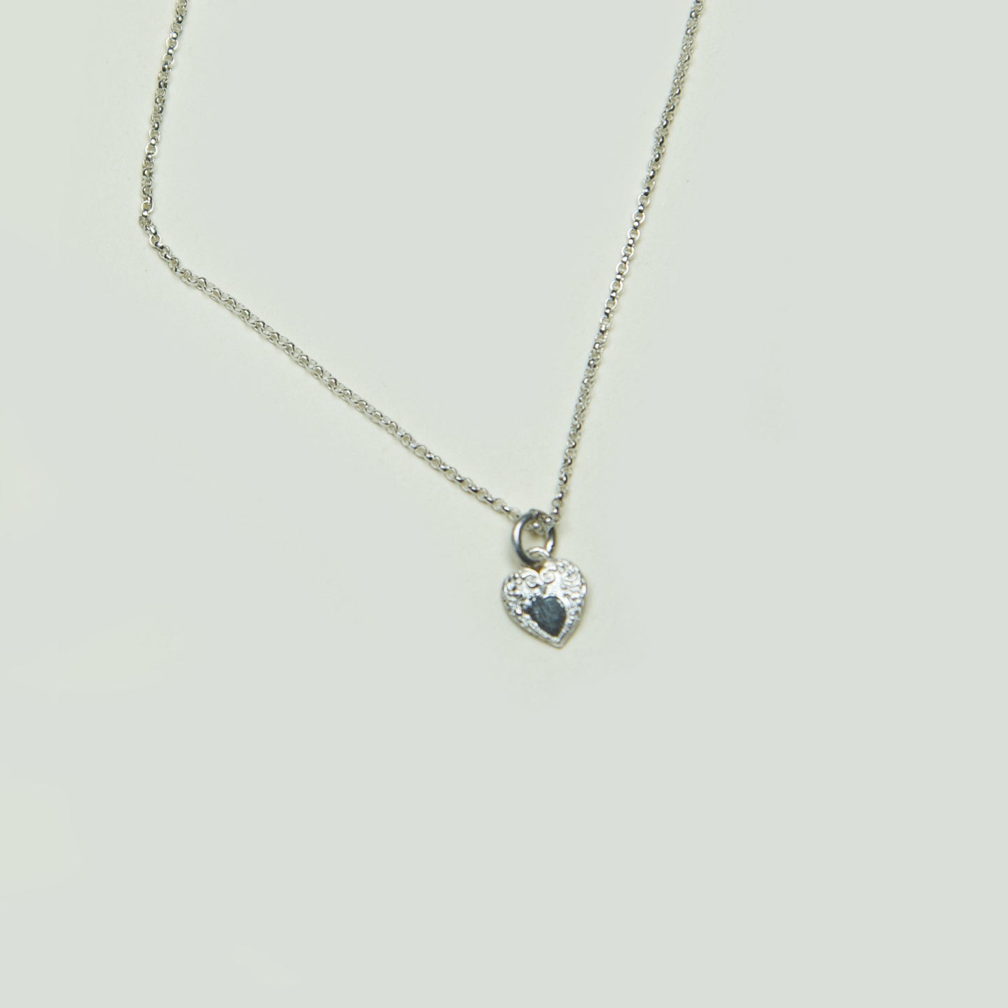 Collar Corazon Buho Plata