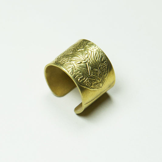 Anillo Hoja Grabada Enchape