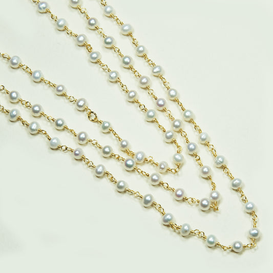 Collar Entorchado Perlas Enchape