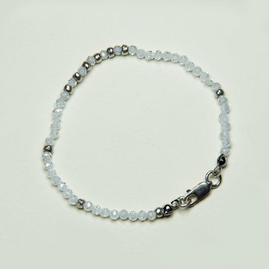 Pulsera Piedras Naturales Grandes con Mostacillas Plata