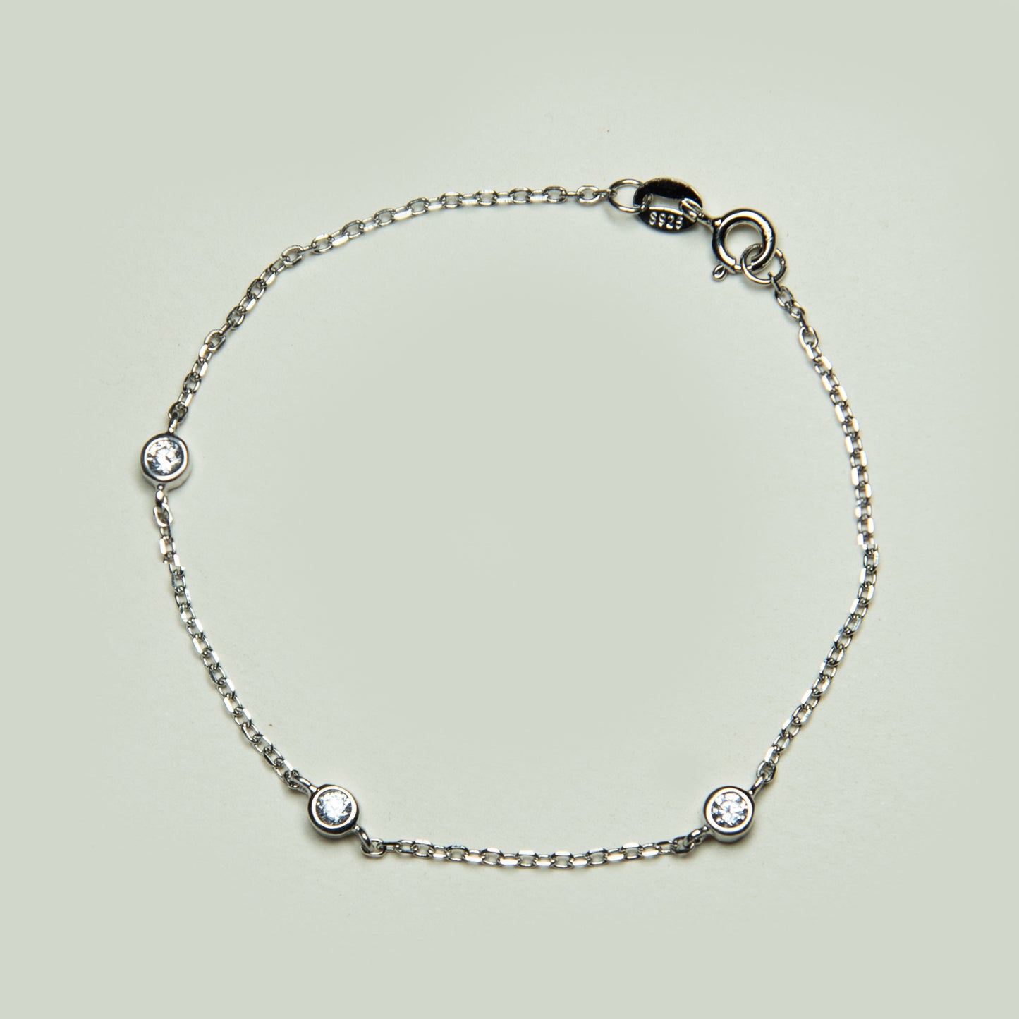 Pulsera Cadena Tres Puntos de Luz Plata