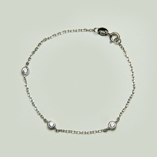 Pulsera Cadena Tres Puntos de Luz Plata