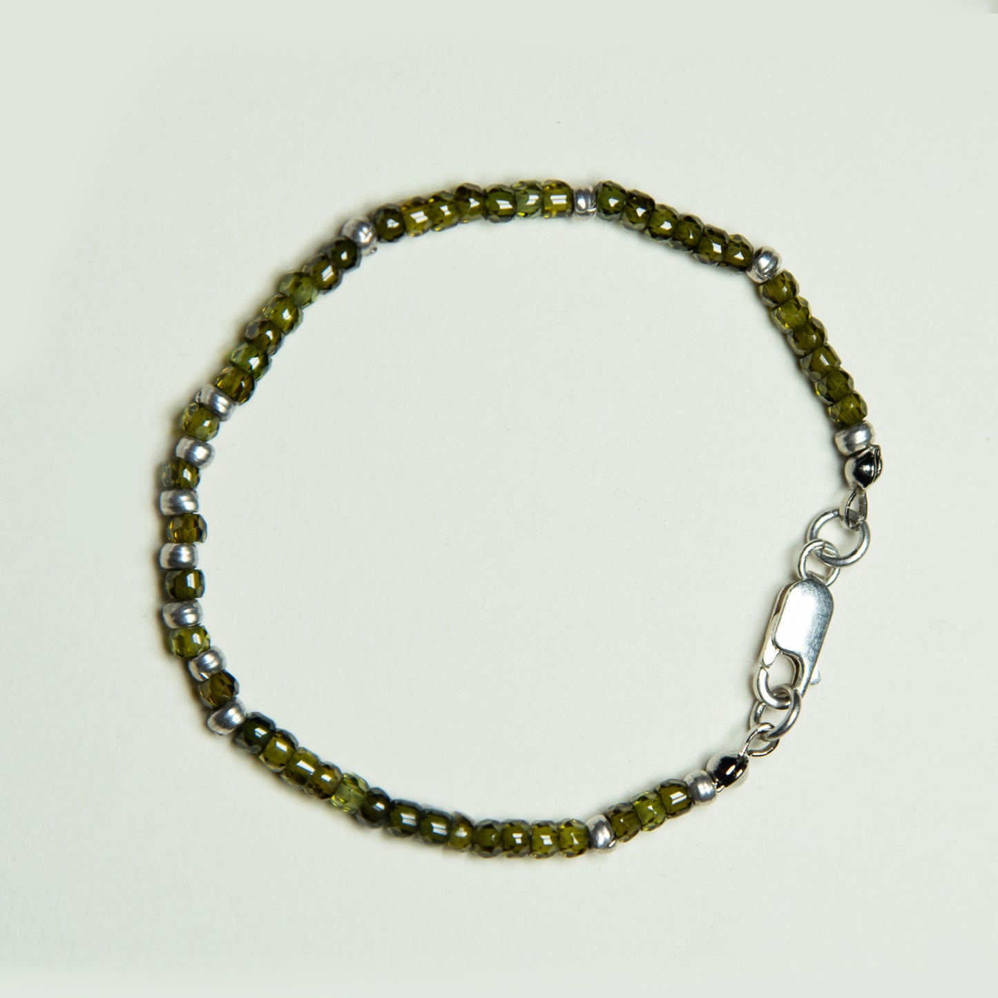 Pulsera Piedras Naturales Grandes con Mostacillas Plata