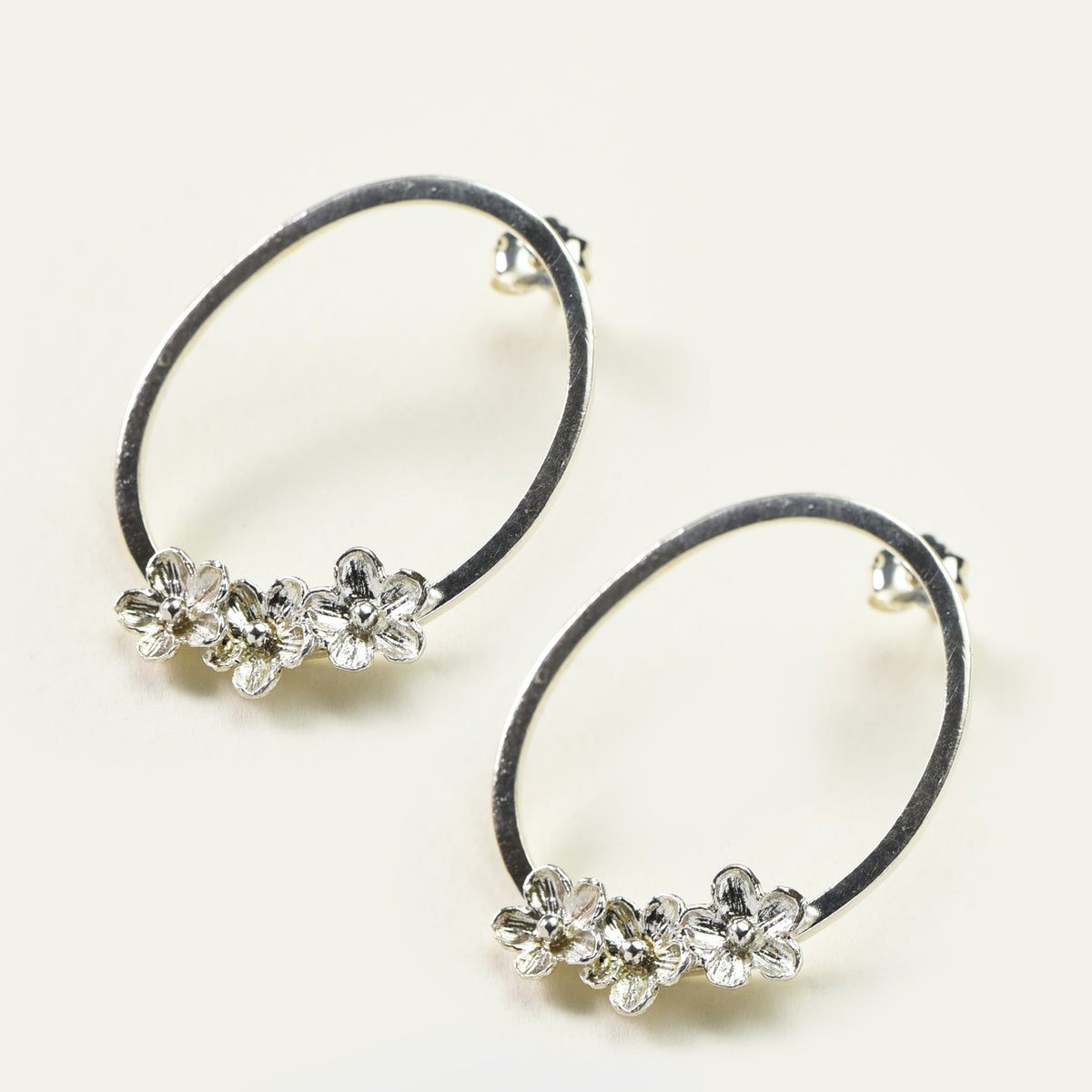 Aro 3 Flores Plata