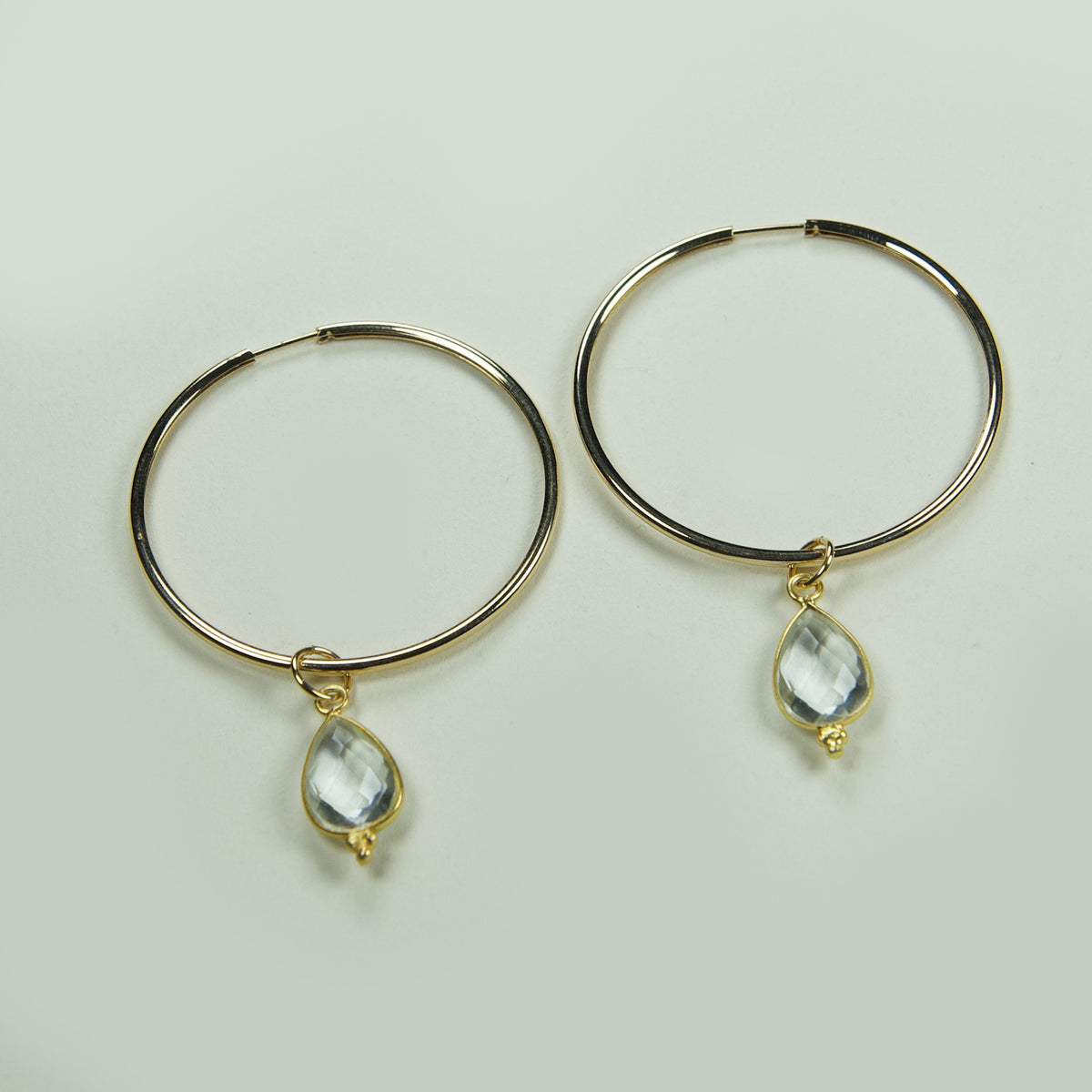 Aro Argolla Cristal Gota Enchape