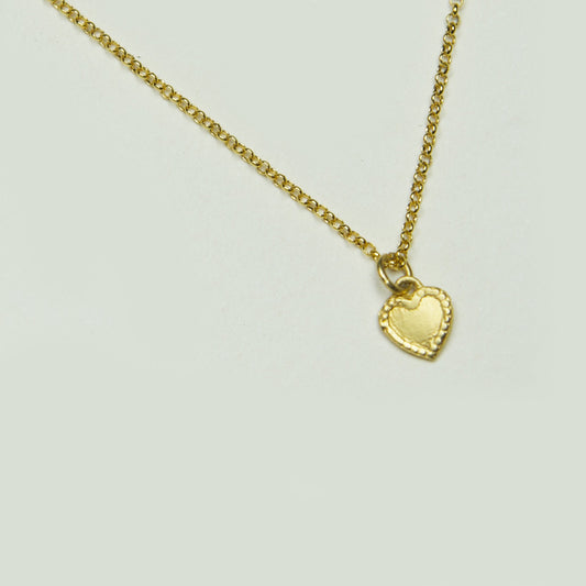 Collar Corazon Puntitos Enchape