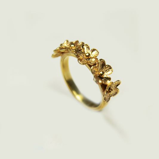 Anillo 5 Flores Chica Enchape
