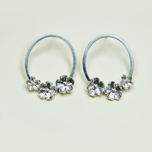 Aro 3 Flores Plata