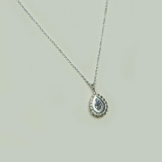 Collar Punto de Luz Gota Bolita Plata