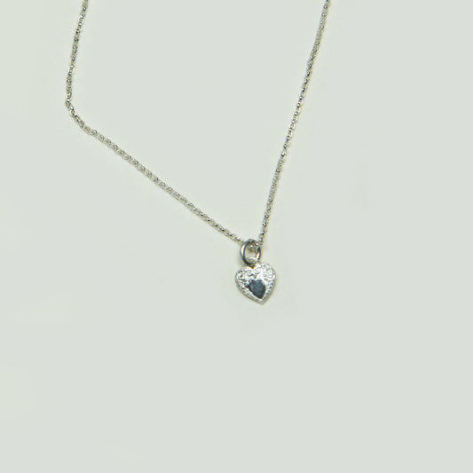 Collar Corazon Buho Plata