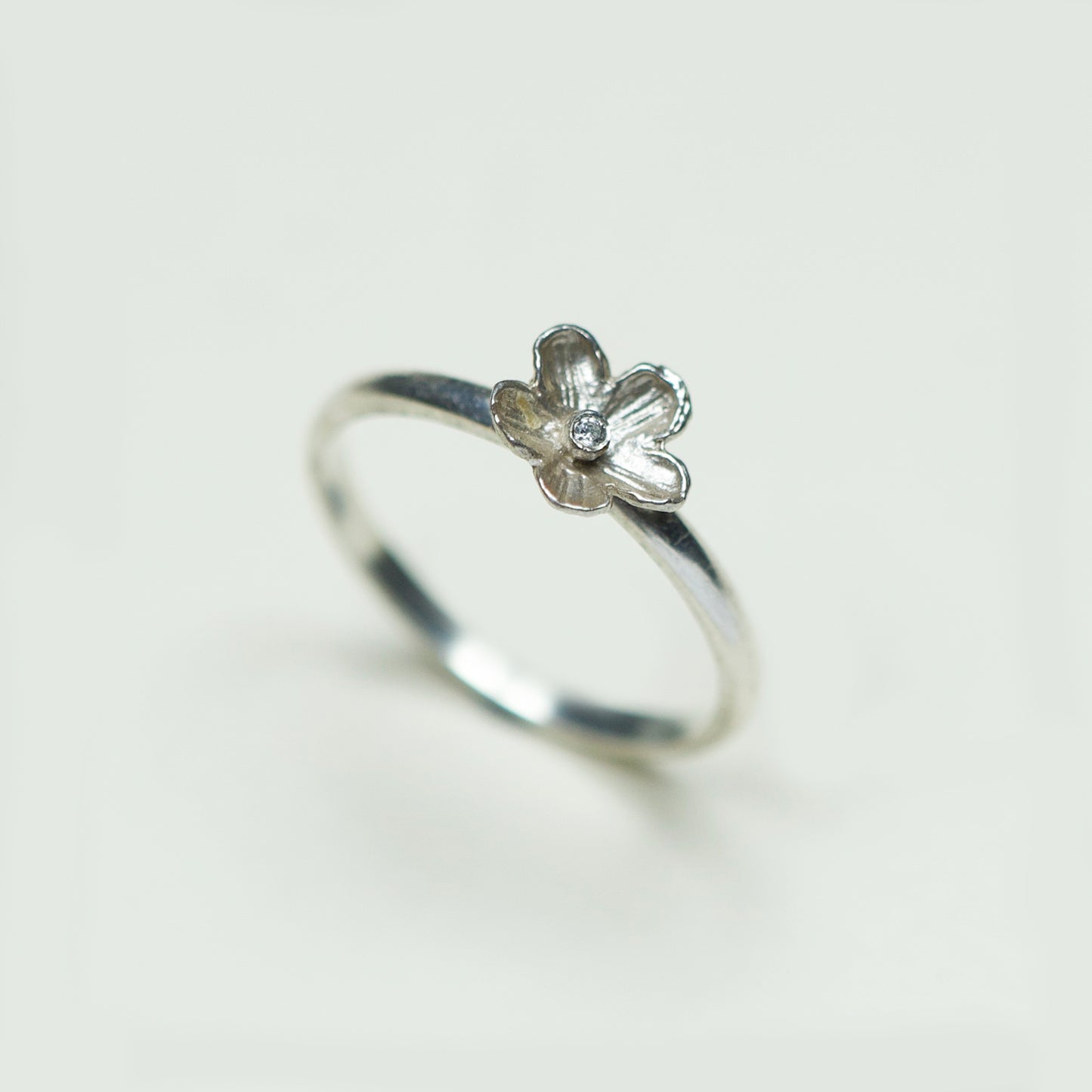 Anillo 1 Flor Chica Plata