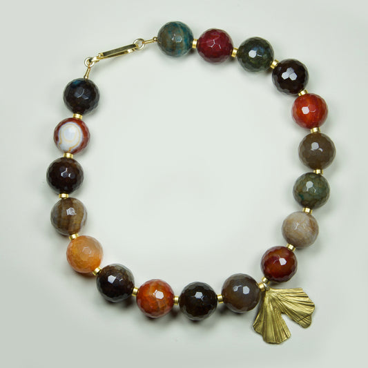 Collar Agata Africana Mostacillas Gynco Enchape