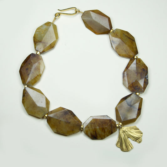 Collar Agata Café Mostacillas Gynco Enchape