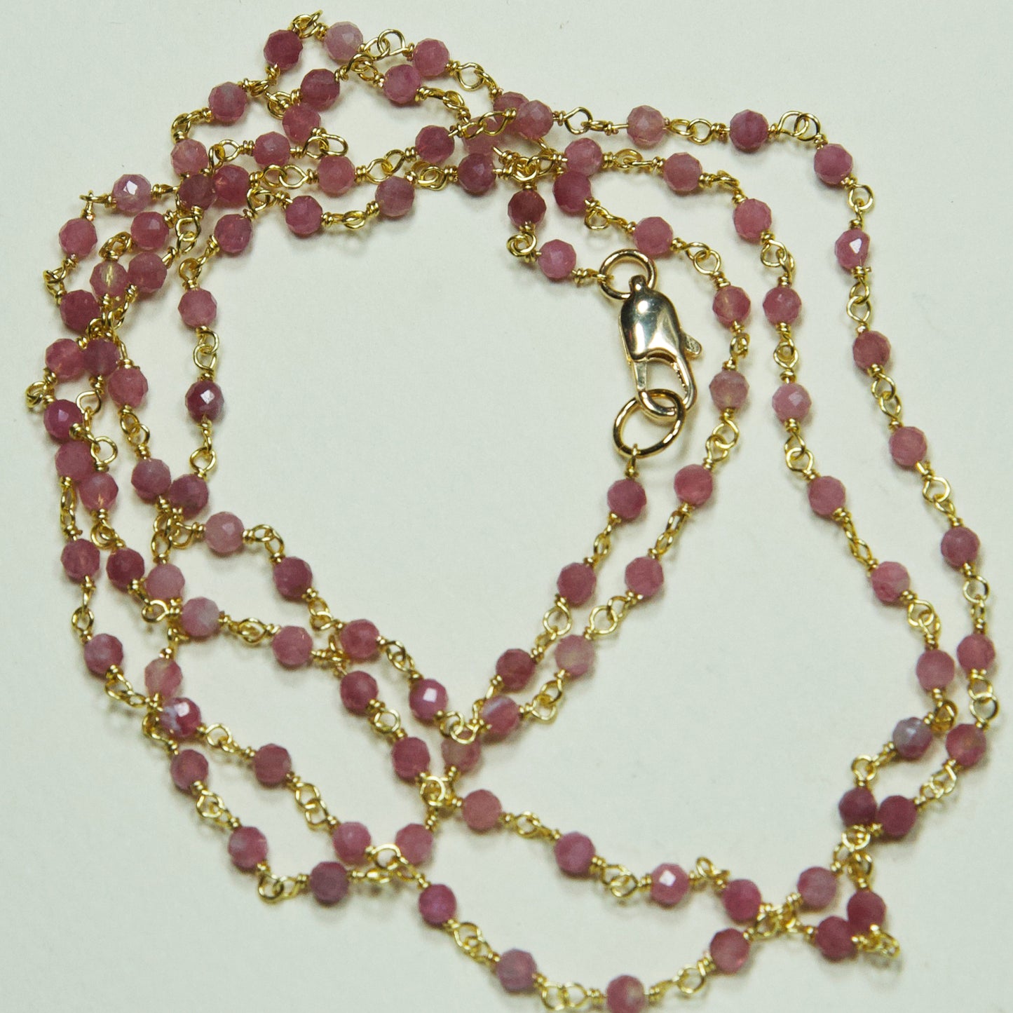 Collar Entorchado Turmalinas Rosadas Enchape