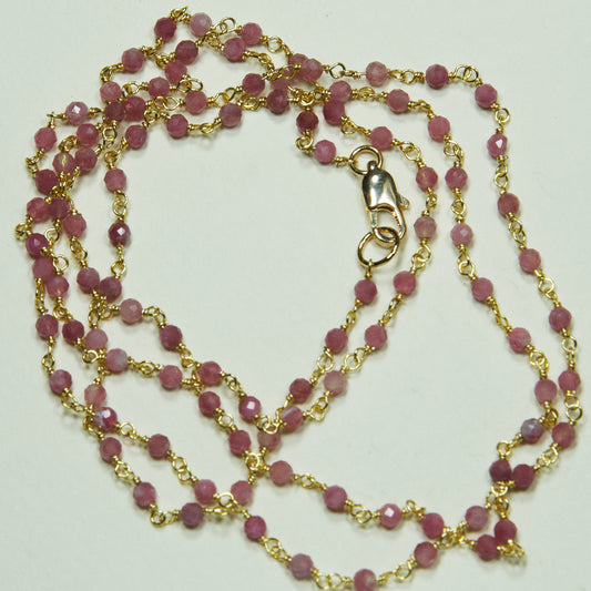 Collar Entorchado Turmalinas Rosadas Enchape