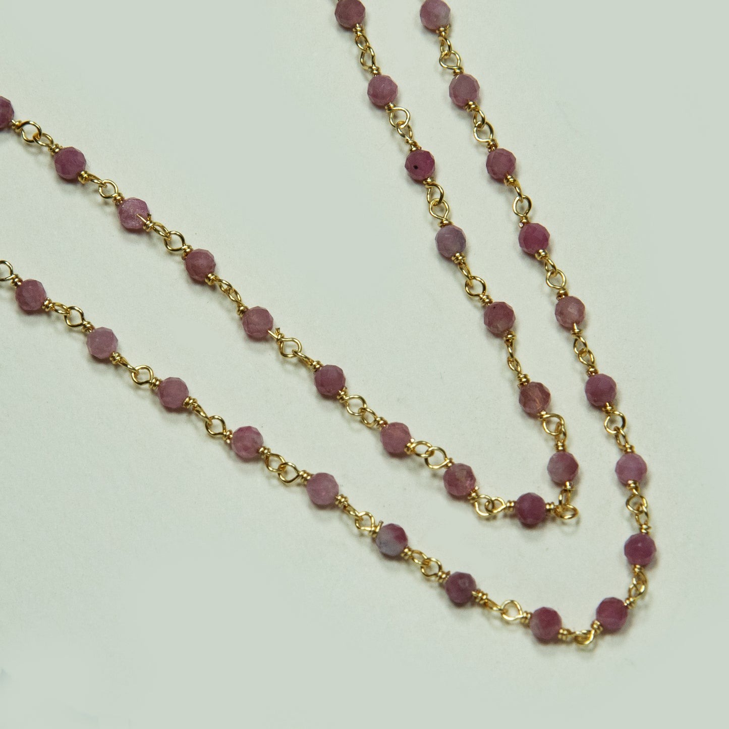 Collar Entorchado Turmalinas Rosadas Enchape