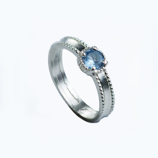 Anillo Circon Central Plata Celeste N13 - Chica Lecannelier Joyas