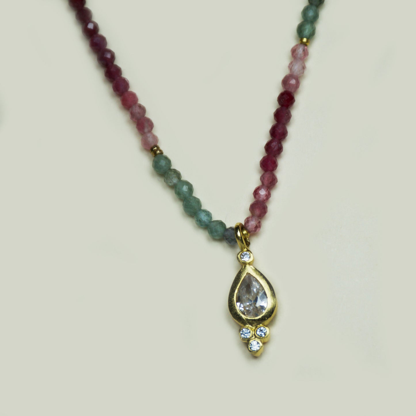 Collar Piedras Naturales Turmalinas Grandes Punto De Luz Br - Chica Lecannelier Joyas