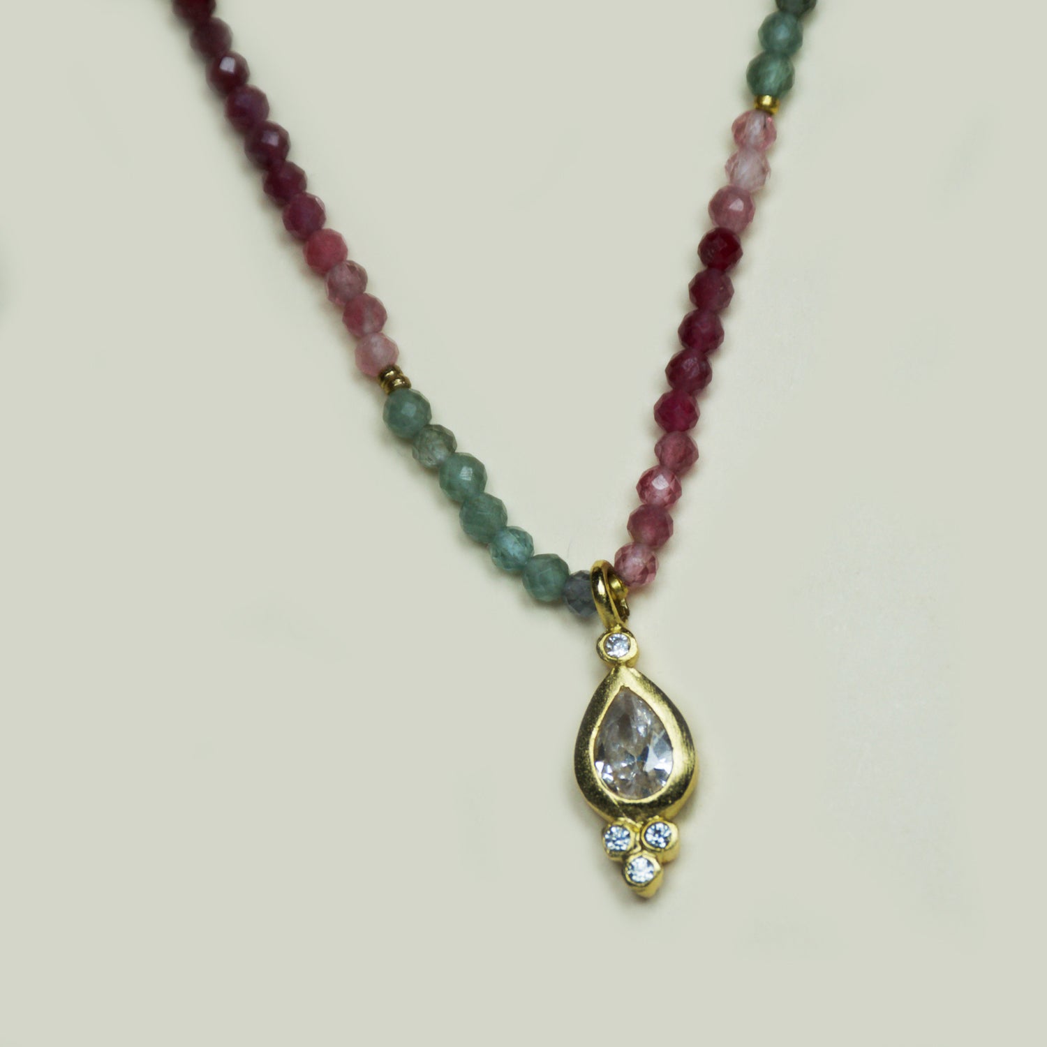 Collar Piedras Naturales Turmalinas Grandes Punto De Luz Br - Chica Lecannelier Joyas