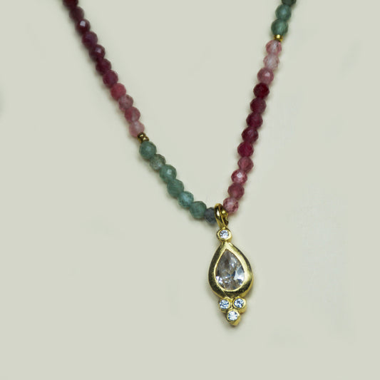 Collar Piedras Naturales Turmalinas Grandes Punto De Luz Br - Chica Lecannelier Joyas