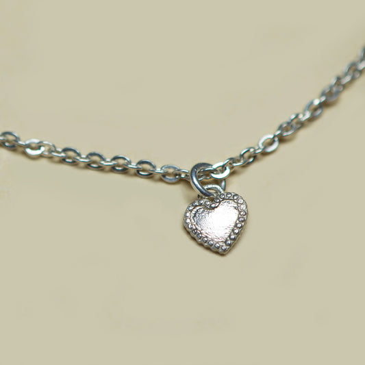 Collar Corazon Puntitos Plata - Chica Lecannelier Joyas