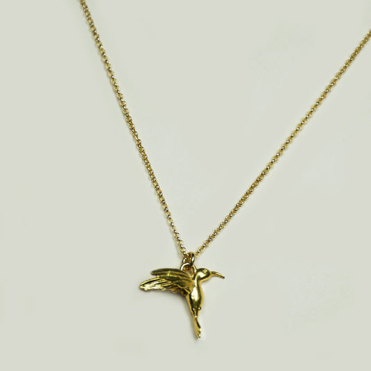 Collar Eslabones Con Colibri Gota Br - Chica Lecannelier Joyas